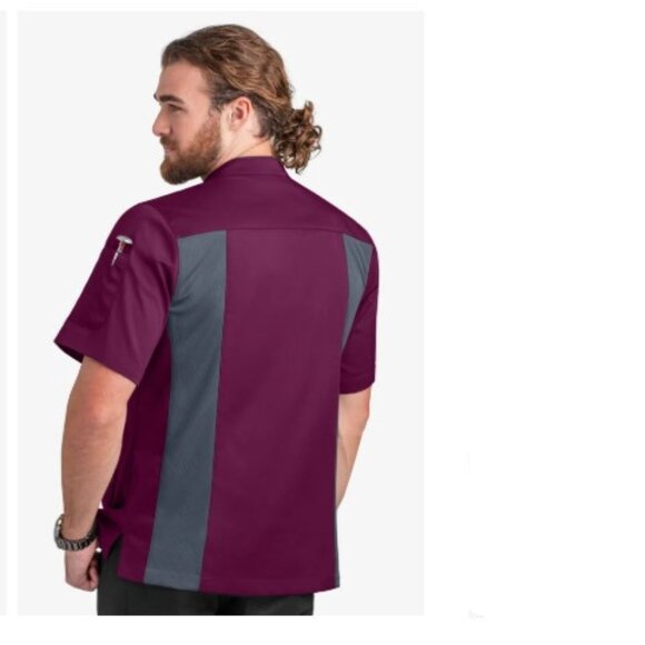 NEW! Chef Uniforms Men's 2-Pocket Short Sleeve Snap Closure with MESH Back Panel - Picture 2 of 3
